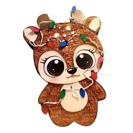 Piñata Reno Navideño Grande Incluye Palo Multicolores Reno Navidad Reno Grande