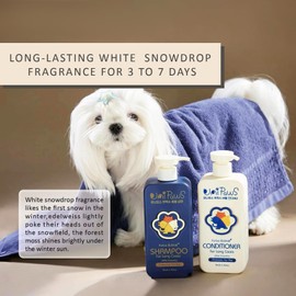 Unipaws Biotin Shampoo and Conditioner Set for Long Hair Dog, Probiotics Anti-Itch, Deshedding, Detangling & Moisturizing, Vet-Approved, Hypoallergenic, Fresh Scent, Made in Korea, 2 x 16.9 fl oz