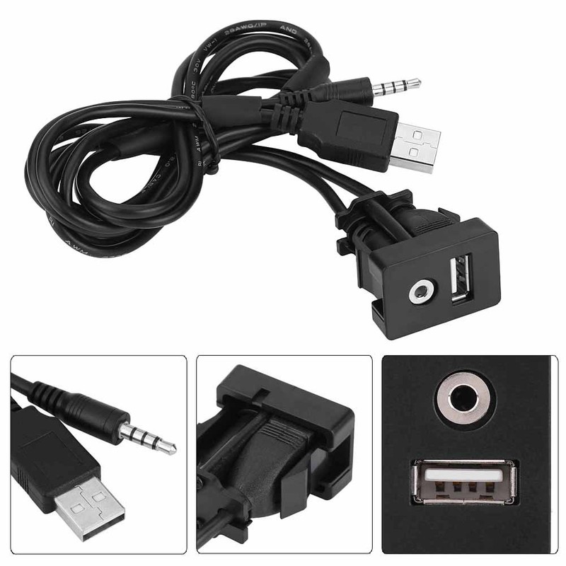 Aux Extension Mount Dash,Car Boat Dash Flush Mount USB Port