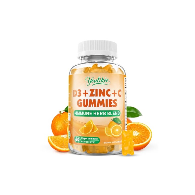 Vitamin C + D3 5000IU + Zinc Gummies for Adults,