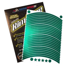 customTAYLOR33 Green High Intensity Grade Reflective Copyrighted Safety Rim Tapes - (Must Select Your Rim Size) (14" (TIRE Size, for Small Bicycles/eBikes))