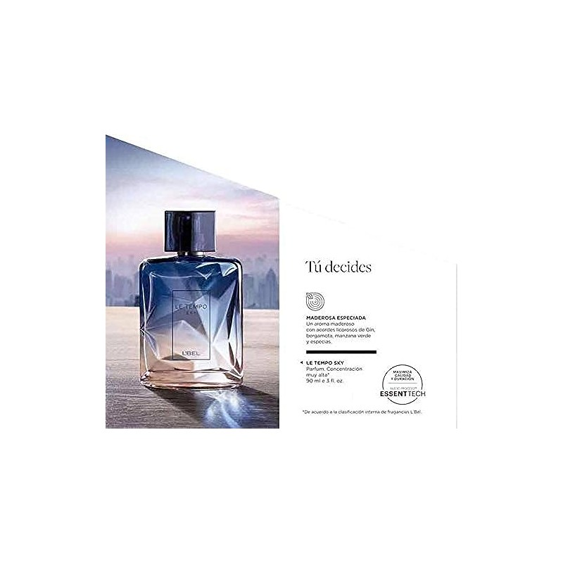 L'Bel Le Tempo Sky para hombre, notas de madera y