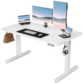GTRACING Electric Standing Desk, 48 x 24 Inches Sit Stand up Desk with Memory Preset Controller, Height Adjustable Ergonomic Home Office Computer Desk (White)