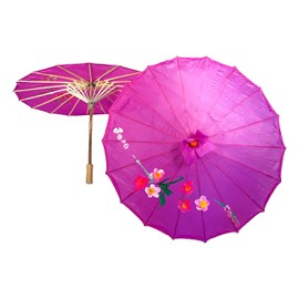 TJ Global PACK OF 2 Japanese Chinese Kids Size 22" Umbrella Parasol For Wedding Parties, Photography, Costumes, Cosplay, Decoration And Other Events - 2 Umbrellas (Purple)