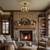 Sunnyin Rustic Semi Flush Mount Ceiling Light,Farmhouse Parchment Metal Dining