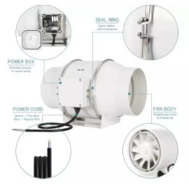 Hon&Guan Hon & Guan Inline Duct Fan 6" High Effeciency HF-150P