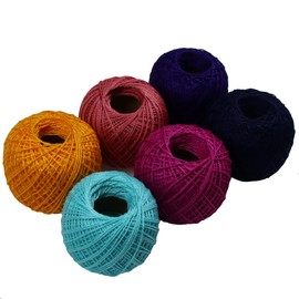 KCS 6 Balls of Pearl Cotton Thread Size 8 Needlework Embroidery Threads (19)