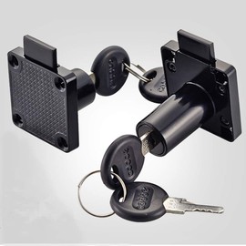 Cabinet Drawer Lock,Mailbox Lock, Model CT-138-22,for Fixing Important Documents and Drawers (Opening Diameter 0.75inch/19MM), Suitable for Door Panels with A Thickness of 17 mm-22 mm. 2 PCS [Black]