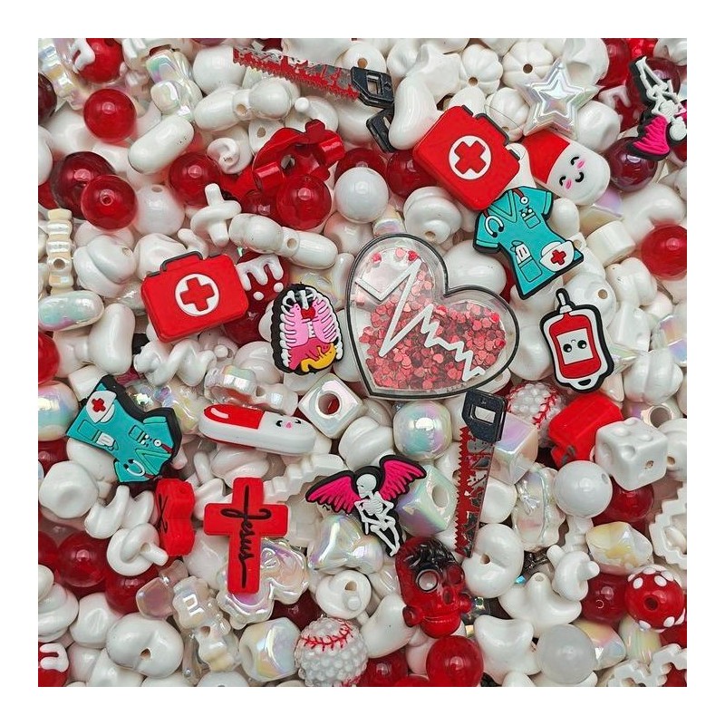 Acrylic Beads Mix(16mm)-Beading making-Bead Assortmens-DIY:_Halloween Nurse_150ml