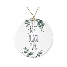 DiandDesignGift Judge Ornament, Best Judge Ever Ornament, Best Judge Christmas Ornament, Gift for Judge, Birthday Gift, Anniversary, Christmas Ceramic Ornament Printed on Both Sides