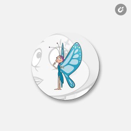 Unbranded Maya The Bee Cartoon Beatrice | 4'' X 4'' Round Decorative Magnet