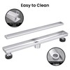 EXF Linear Shower Drain 24 Inch Tile Insert, Brushed Stainless