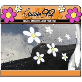 Aurum92 New White Daisy Car Stickers - Pack of 30