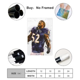 Ray Lewis Poster Canvas Poster Bedroom Decor Sports Landscape Office Room Decor Gift Unframe: 12x18inch(30x45cm)