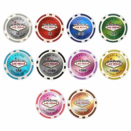 400 Las Vegas Poker Chips 11.5 Gram 8 Stripe - Pick Your Denominations