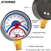 MEANLIN MEASURE 0-160Psi Thermal Pressure Gauge,0-250℉ 1/4" NPT 2.5" FACE