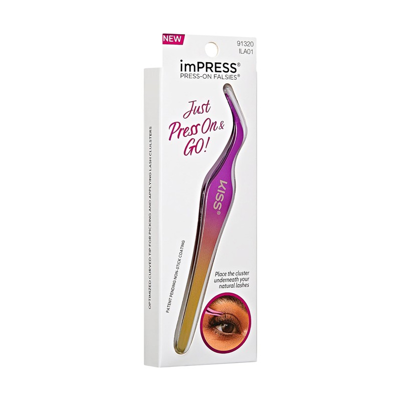 KISS imPRESS Press-On Falsies No-Glue False Eyelash Clusters Precision Applicator,