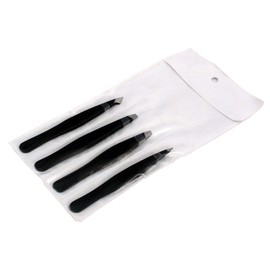 Precise Canada: Tweezers Set,4 Pieces Eyebrow Stainless Steel Tweezers,Hair Removal Tweezer,Removal Of Eyebrow And Facial Hair(Black)