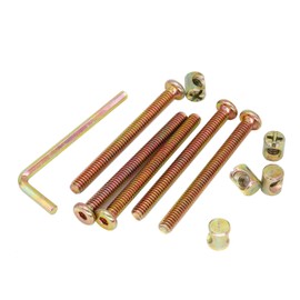 cSeao Baby Bed Crib Bolts Hardware Replacement Parts, 12-Pack 1/4-20 Inch Socket Cap Bolts Barrel Nuts for Furniture Chairs Table Cot Crib (2-1/2 Inch)