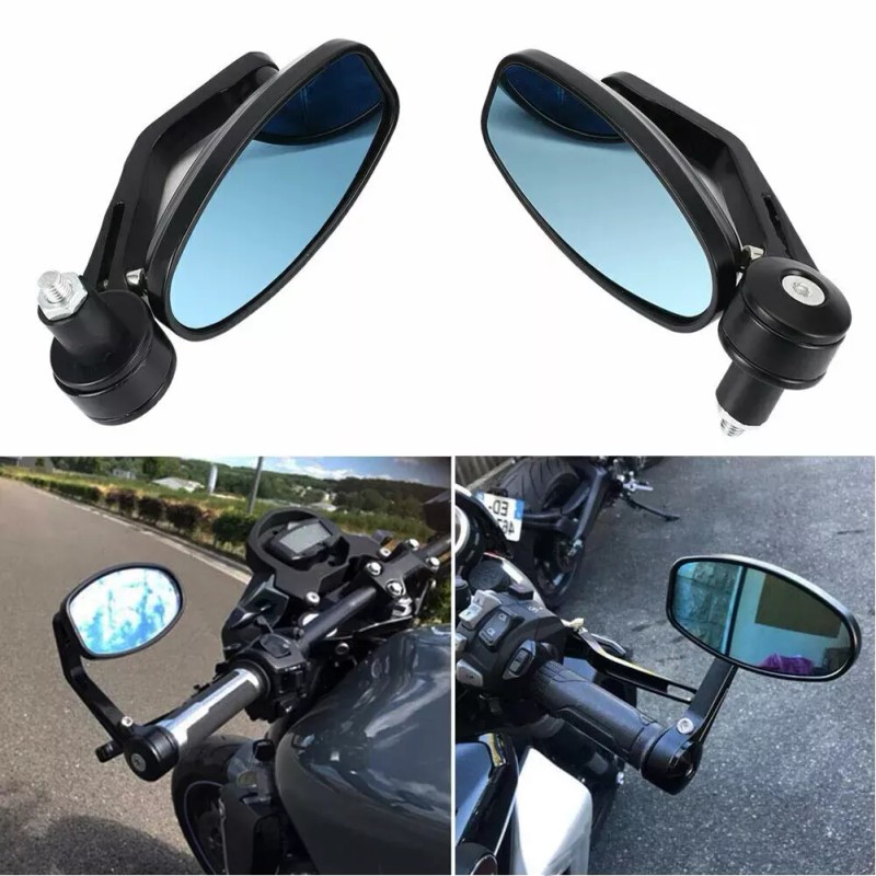 Unbranded Motorcycle 7/8" Handle Bar End Rearview Side Mirrors Fit