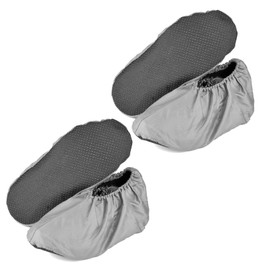 MELTU 2 Pairs Reusable Shoe Covers, Non-Slip Washable Overshoes, Waterproof Boot Covers, Dustproof Overshoes for Household (Grey 2Pairs)