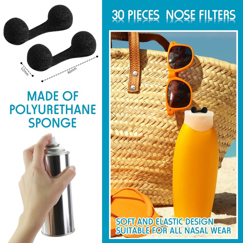 30 Pieces Disposable Nose Filters Spray Tanning With Softness Sponge
