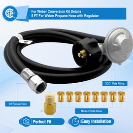 Sekvira Natural Gas to Propane Conversion Kit for Weber Summit 670/660/650/470/460/450, for Weber Conversion Kit with 5FT Propane Regulator Hose.