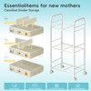 REKITA Baby Diaper Cart, 3-Tier Rolling Diaper Caddy for Newborn