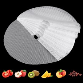 (8 Pack) Round Silicone Dehydrator Sheets, Dostk Premium Non Stick Silicone Mesh for Fruit Dehydrator, Tray Liner Reusable (Round 13" Diameter)