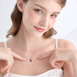 HUKKUN Sacred Heart Necklace Sterling Silver Immaculate Heart of Mary Necklace Jesus Necklaces for Women Jesus Jewelry for women