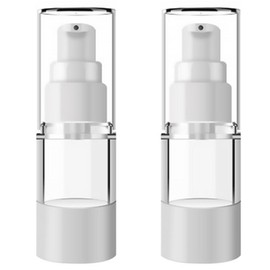 DM Beauty Portable Pump Lotion Empty Bottle Flat Vacuum 15ml, Mixed Colors, 2 Pieces / DM 뷰티 휴대용 펌프 로션 공병 플랫 진공 15ml, 혼합 색상, 2개