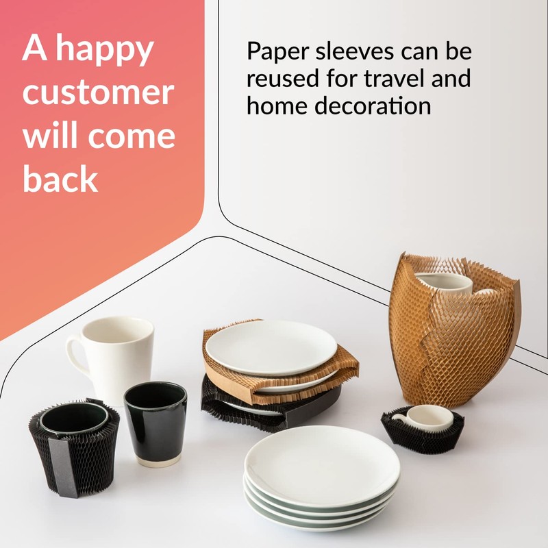 IDL Packaging 4" Flexi-Hex™ Honeycomb Packing Paper Sleeves, XS, Brown,