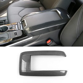 KELEIMAI Car Accessories Fit for Toyota Highlander L LE XLE XSE Bronze Edition Limited Platinum Hybrid 2020-2023 Center Console Armrest Storage Box Cover Trim (Carbon Fiber Style) ABS 1 PCS