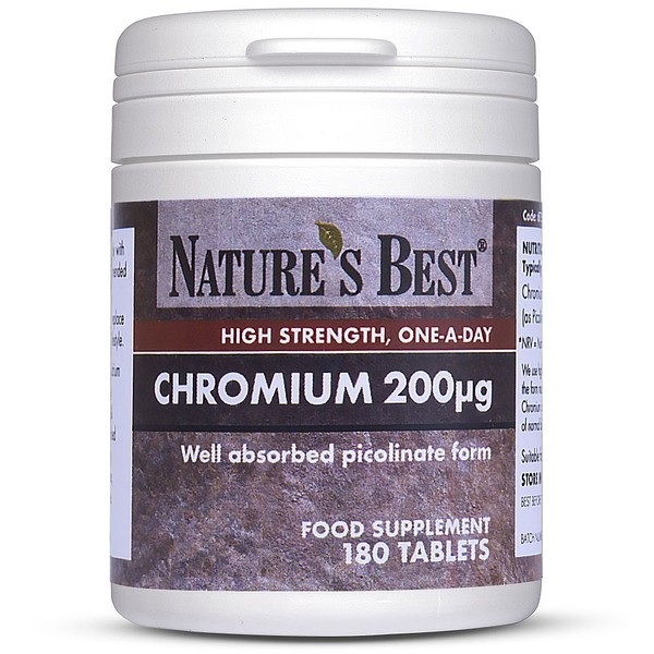 Natures Best GTF Chromium 200µg, Contributes To The Maintenance Of
