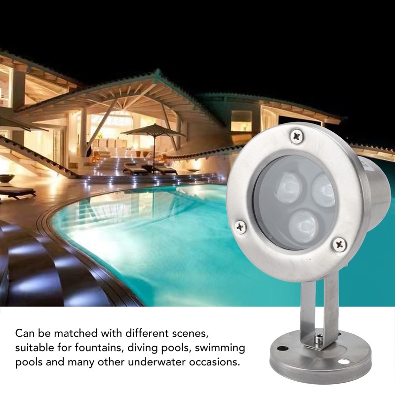 Pond Light 3W LED Stainless Steel IP68 Waterproof Energy Saving