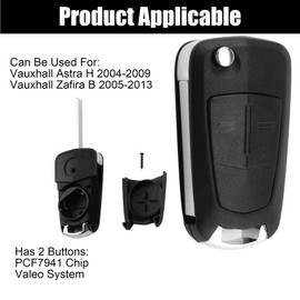 Remote Control Car Key Fob for Vauxhall, Replacement Flip Folding Key Cover 2 Buttons Key Fob Shell Case Blade Compatible with OPEL Corsa Astra J Vectra Zafira Insignia Meriva Mokka Tigra Movano Adam