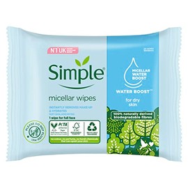 SIMPLE, Toallitas Micelares Biodegradables, 20 piezas