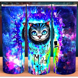 Unbranded Alice in Wonderland Cheshire Cat We're All Mad Here Cup Mug Tumbler 20oz