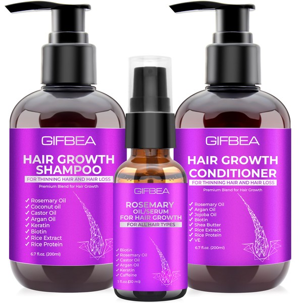 Hair Growth Shampoo and Conditioner Set With Rosemary, Biotin, Argan,