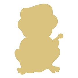 Frog Cutout Unfinished Wood Jumping Amphibian Froggy Lily Pad Animal MDF Shape Canvas Style 7 (24")