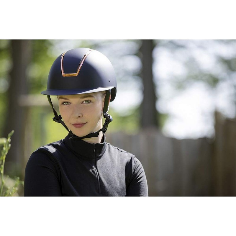 HKM Lady Shield 6979 Riding Helmet Dark Blue/Rose Gold M