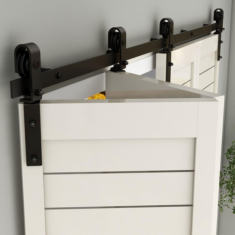 TSMST 52" Bi-Folding Sliding Barn Door Hardware Track Kit for