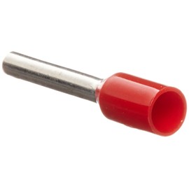Panduit FSD77-8-D Insulated Ferrule, Single Wire, 18 AWG (1.0mm²), 0.31-Inch Pin Length, Red DIN End Sleeve (500-Pack)