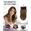 LaaVoo Clip in Hair Extensions Real Human Hair Light Brown
