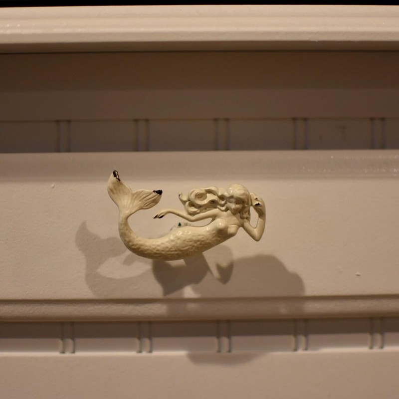Treasure Gurus White Nautical Mermaid Metal Dresser Pull Knob Drawer