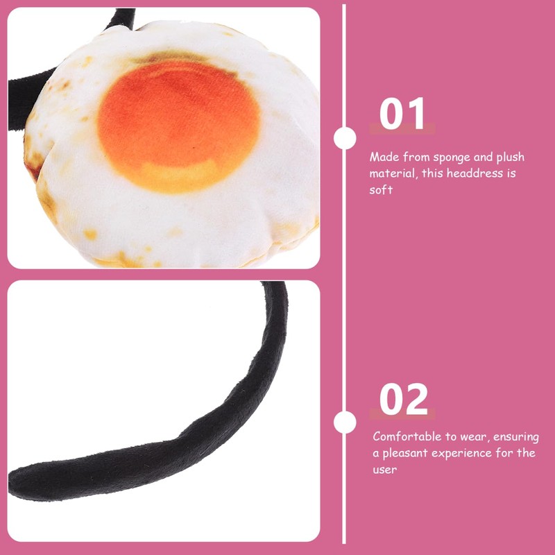 MAGICLULU Poached Egg Headband Novelty Hair Band Funny Headpiece for