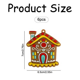 Rumyve 6pcs Gingerbread House Christmas Tree Decorations,Christmas Hanging Ornament,Christmas Tree Ornament for Xmas Holiday Party(Style A)
