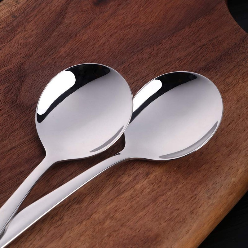 7-Inch Soup Spoons, Baikai Bouillon Spoon,18/10 Stainless Steel Finished Table