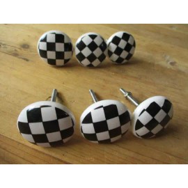 Midwest Craft House 6 Checkered Drawer Pulls Cabinet Knocs Bathroom Nascar Race Car Checker Handle