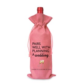Tesedupoole Wine Bag Wedding Gift for Mr and Mrs - Engagement Gift J14-Pink